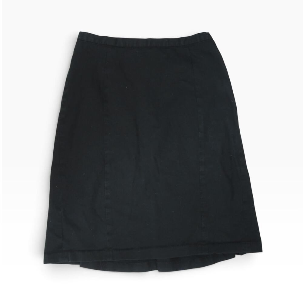 Vintage Y2K Gap Black Cotton A-Line Skirt Knee Length 10